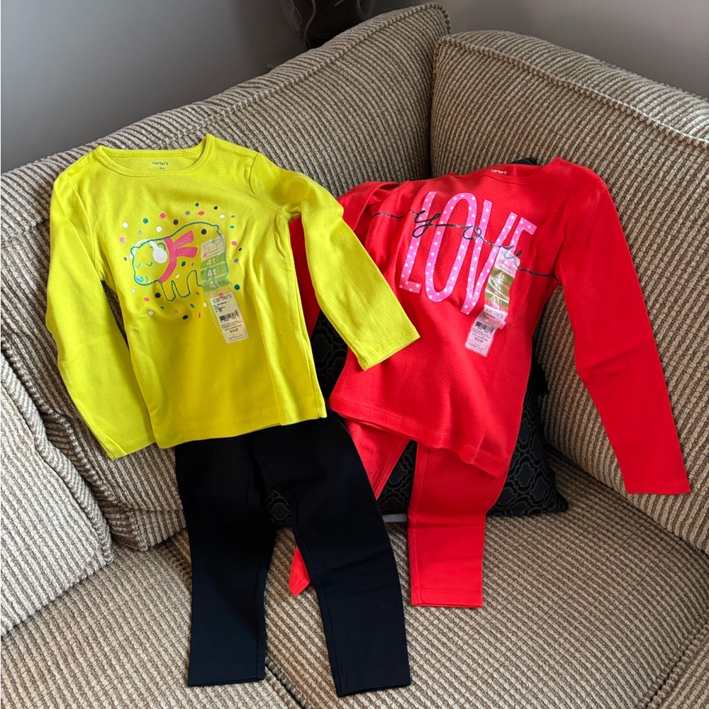 Carter's Bundle of 2 Long Sleeve Tee and Leggings Play Sets